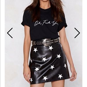Nasty Gal True Star Faux Leather Mini Skirt
